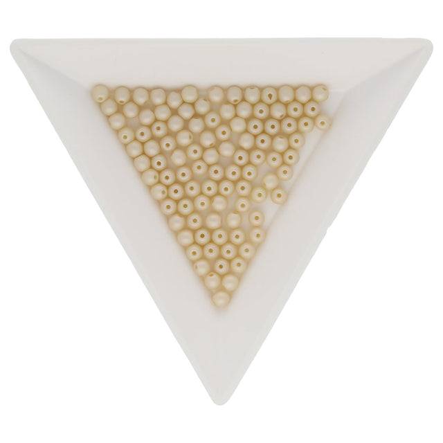 Glasperlen rund - 3 mm - Powdery Beige - PerlineBeads