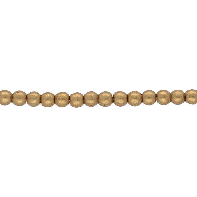 Glasperlen rund - 3 mm - Saturated Metallic Ceylon Yellow - PerlineBeads