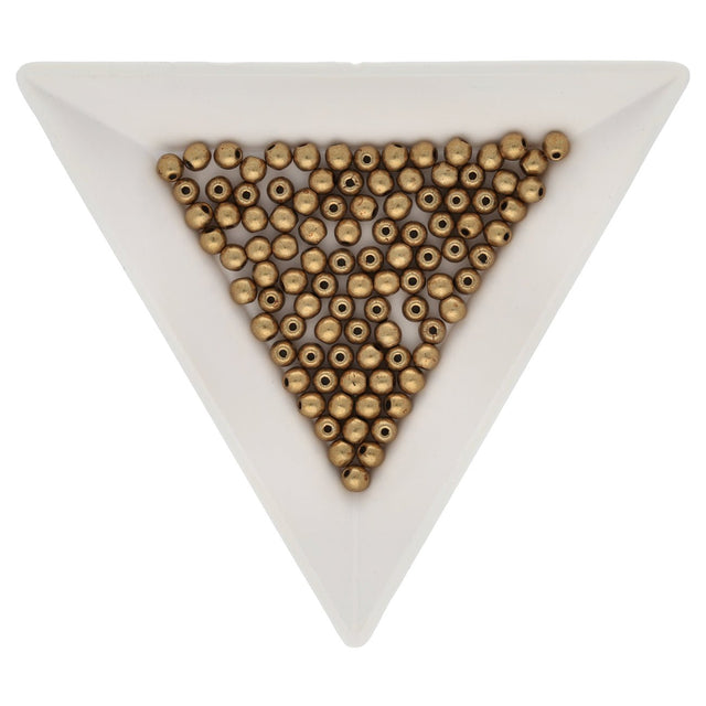 Glasperlen rund - 3 mm - Saturated Metallic Ceylon Yellow - PerlineBeads