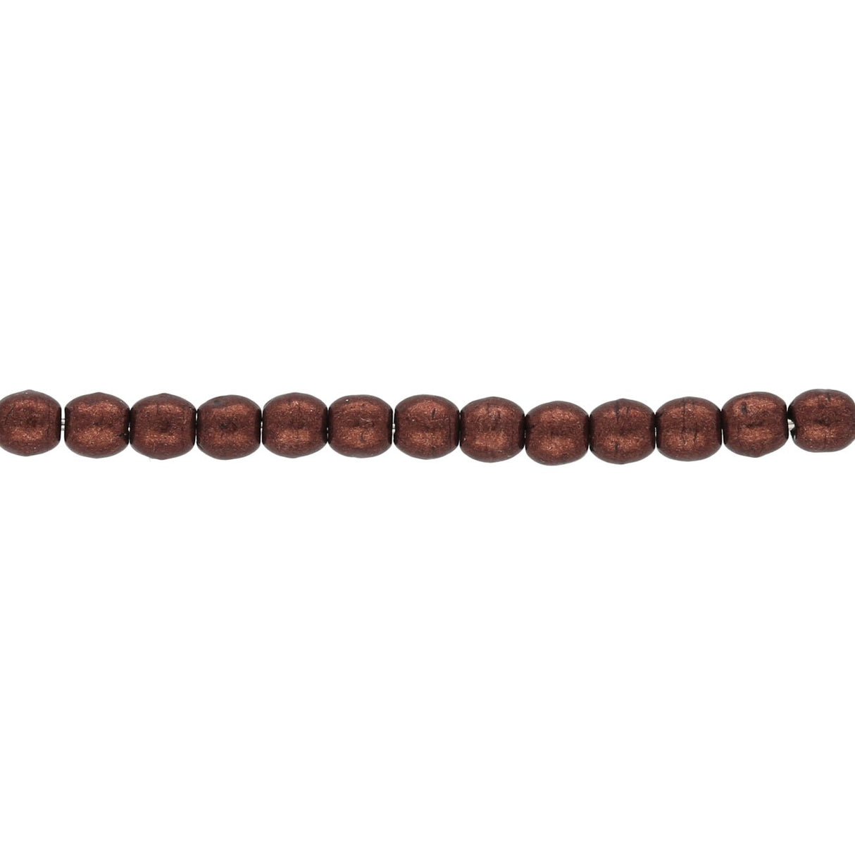 Glasperlen rund - 3 mm - Saturated Metallic Chicory Coffee - PerlineBeads