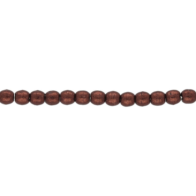 Glasperlen rund - 3 mm - Saturated Metallic Chicory Coffee - PerlineBeads