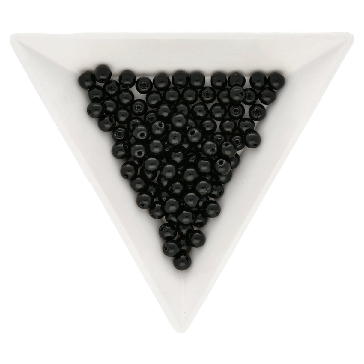 Glasperlen rund - 4 mm - Jet - PerlineBeads