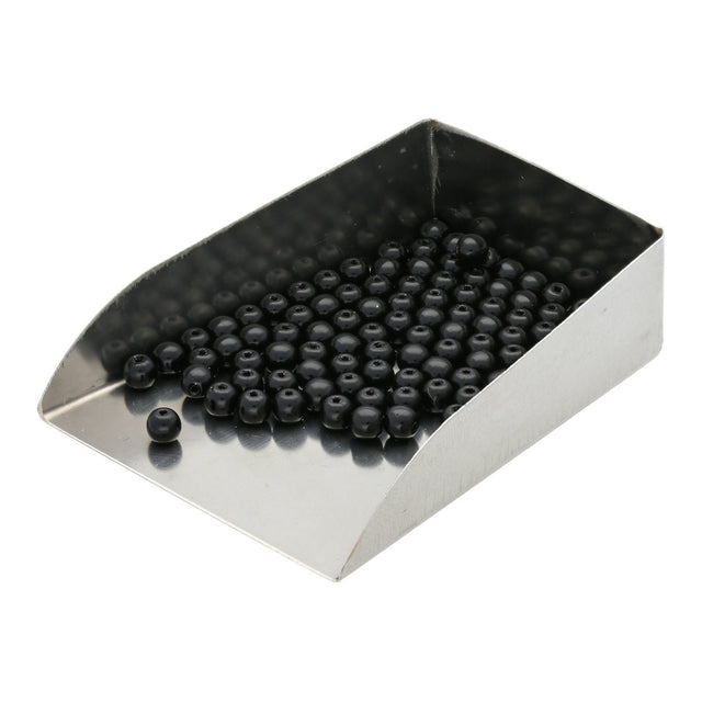 Glasperlen rund - 4 mm - Jet - PerlineBeads