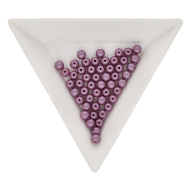 Glasperlen rund - 4 mm - Powdery Lavender - PerlineBeads