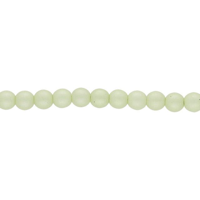 Glasperlen rund - 4 mm - Powdery Pastel Lime - PerlineBeads