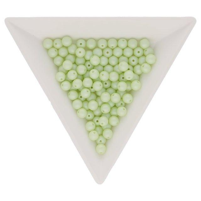 Glasperlen rund - 4 mm - Powdery Pastel Lime - PerlineBeads