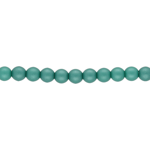 Glasperlen rund - 4 mm - Powdery Teal - PerlineBeads