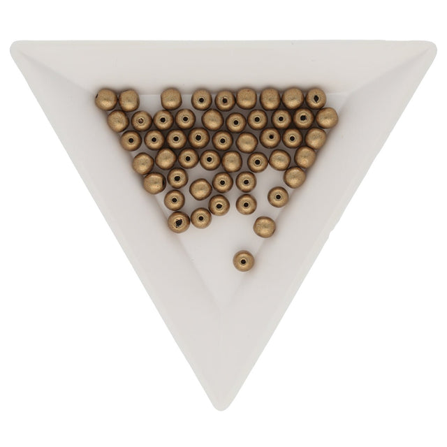 Glasperlen rund - 4 mm - Saturated Metallic Ceylon Yellow - PerlineBeads