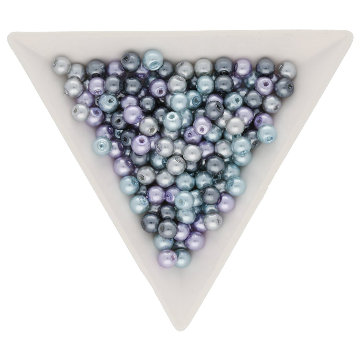 Glasperlen rund - 4 mm - Silver-Grey Mix - PerlineBeads