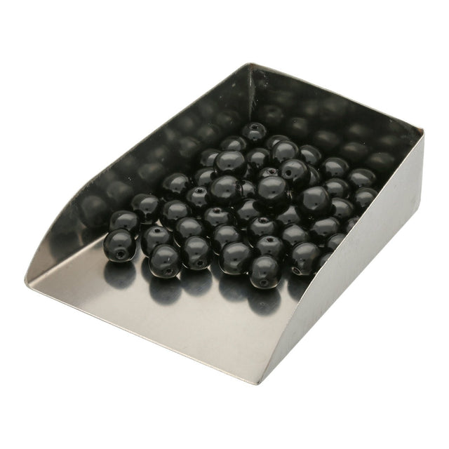 Glasperlen rund - 6 mm - Jet - PerlineBeads