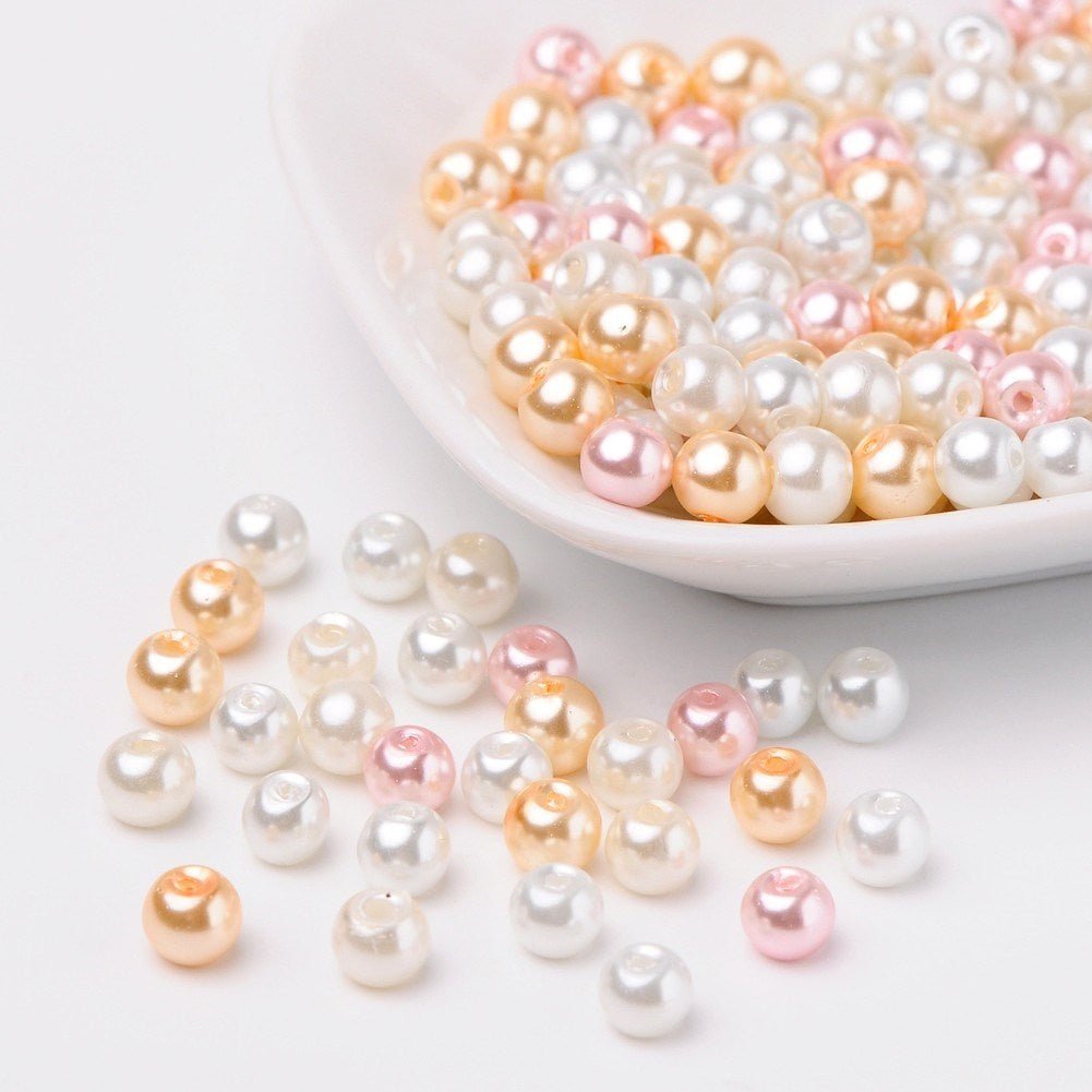 Glasperlen rund - 6 mm - Light Rose Mix - PerlineBeads