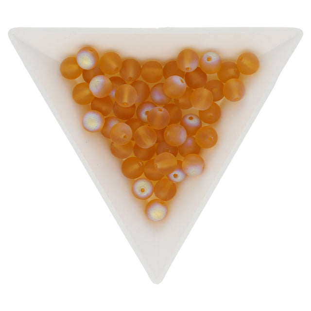 Glasperlen rund - 6 mm - Matte Med Topaz AB - PerlineBeads