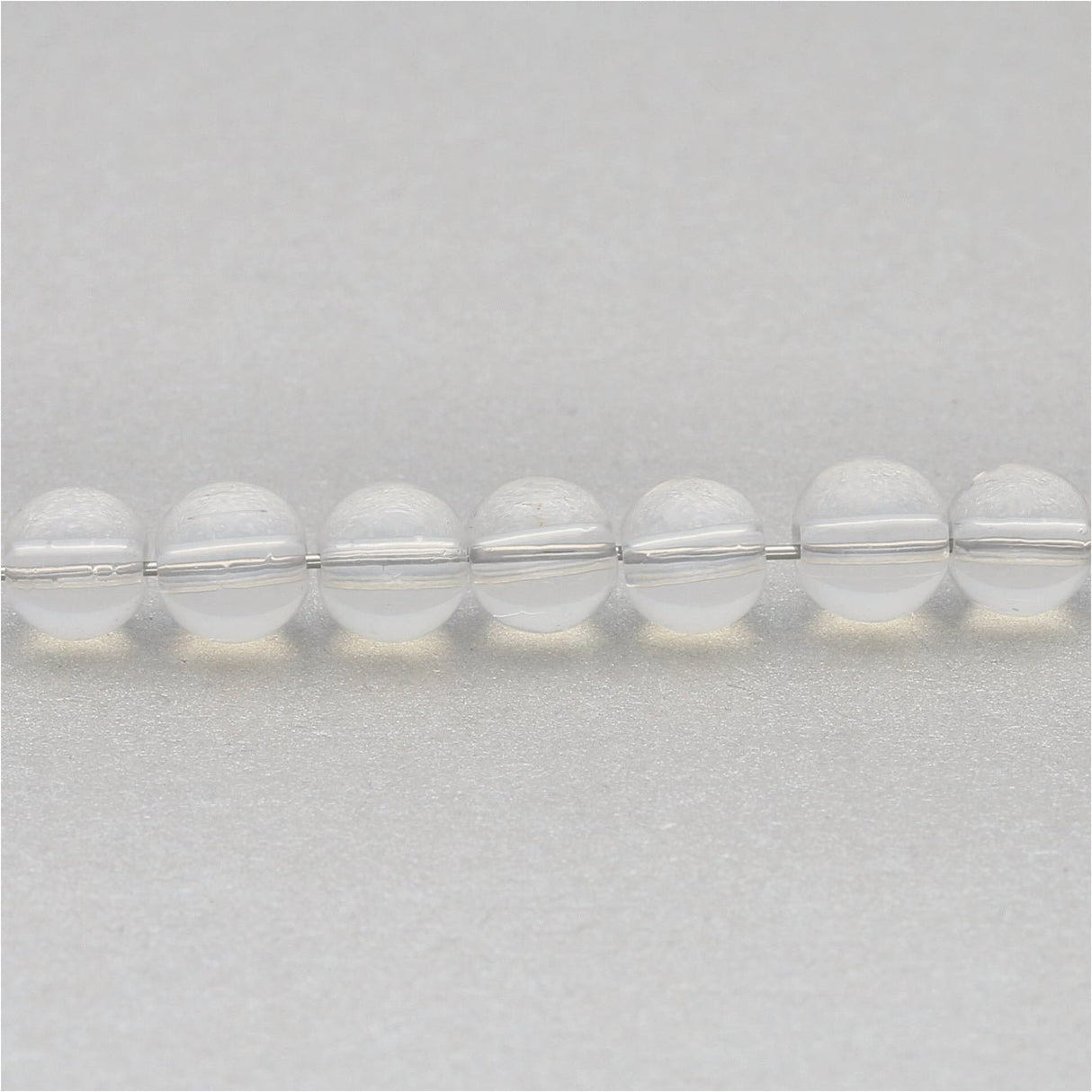 Glasperlen rund - 6 mm - Nachahmung von Opalit - PerlineBeads
