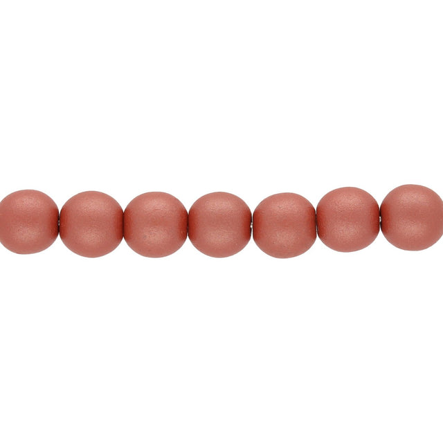 Glasperlen rund - 6 mm - Powdery Copper - PerlineBeads