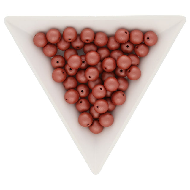 Glasperlen rund - 6 mm - Powdery Copper - PerlineBeads