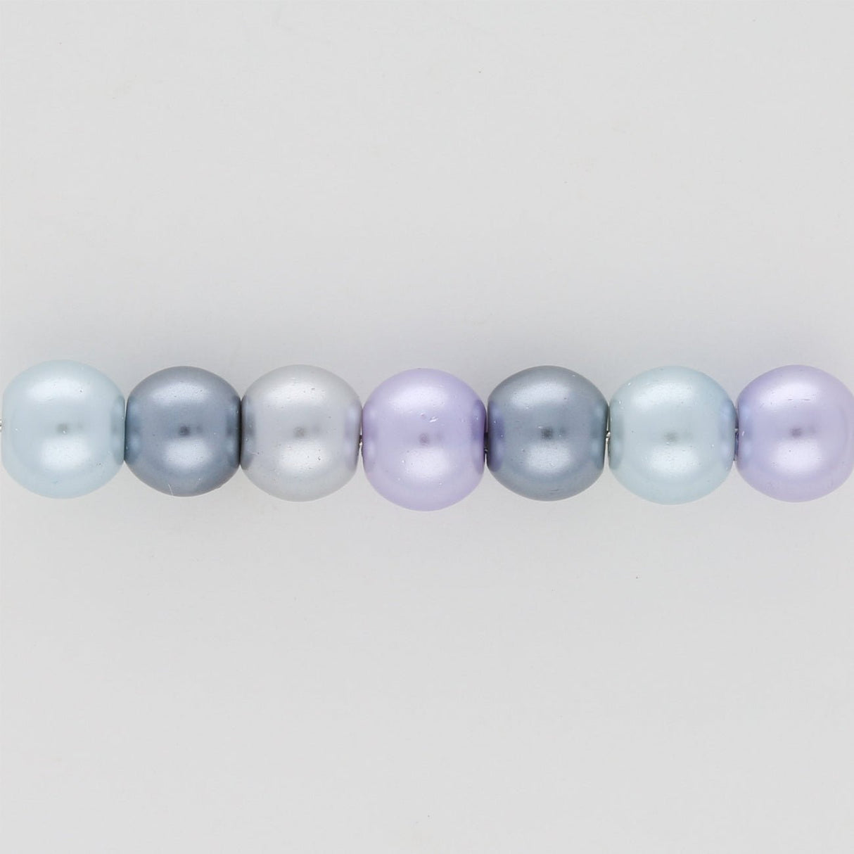 Glasperlen rund - 6 mm - Silver-Grey Mix - PerlineBeads