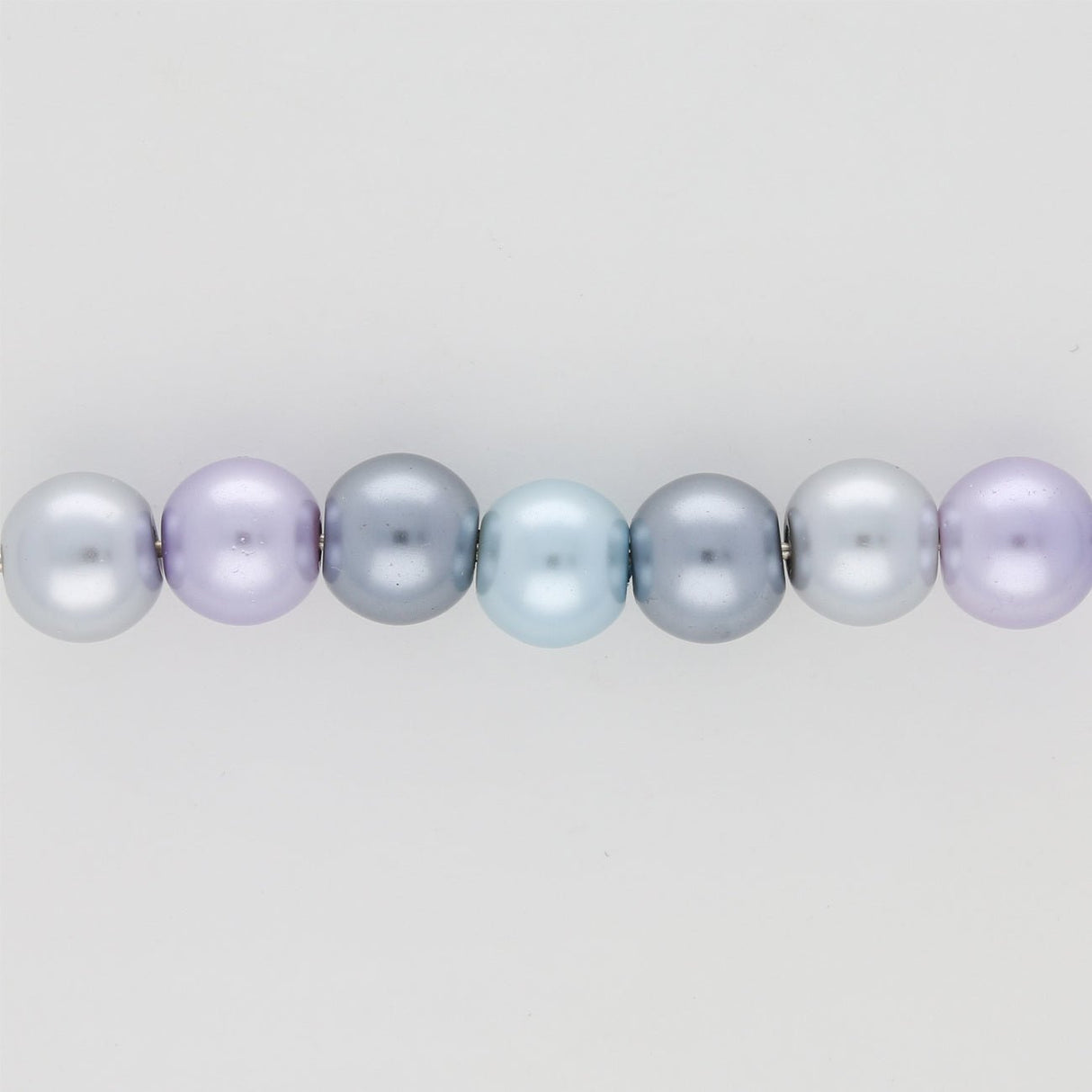 Glasperlen rund - 8 mm - Silver-Grey Mix - PerlineBeads