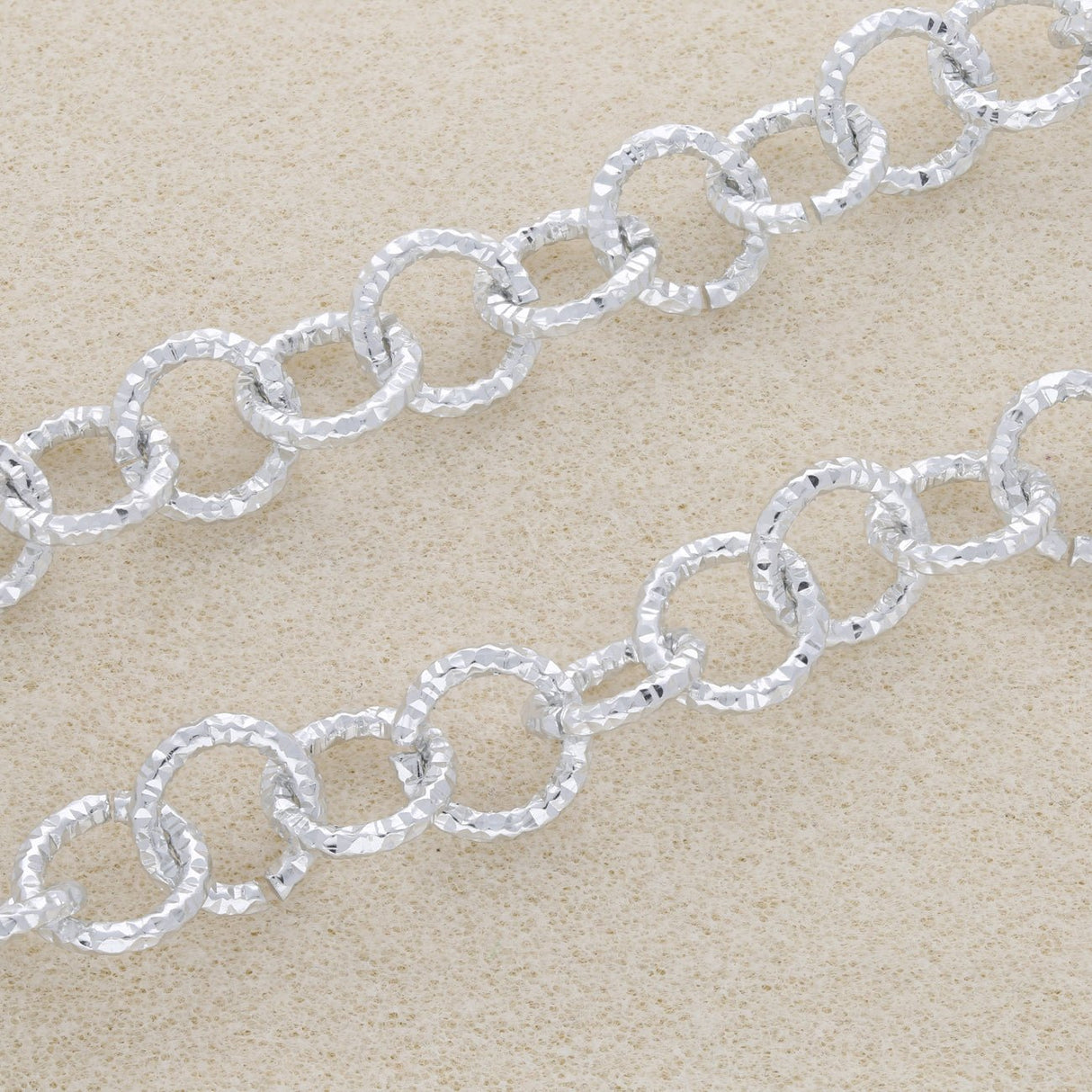 Grossmaschige Aluminiumkette - Silber - PerlineBeads