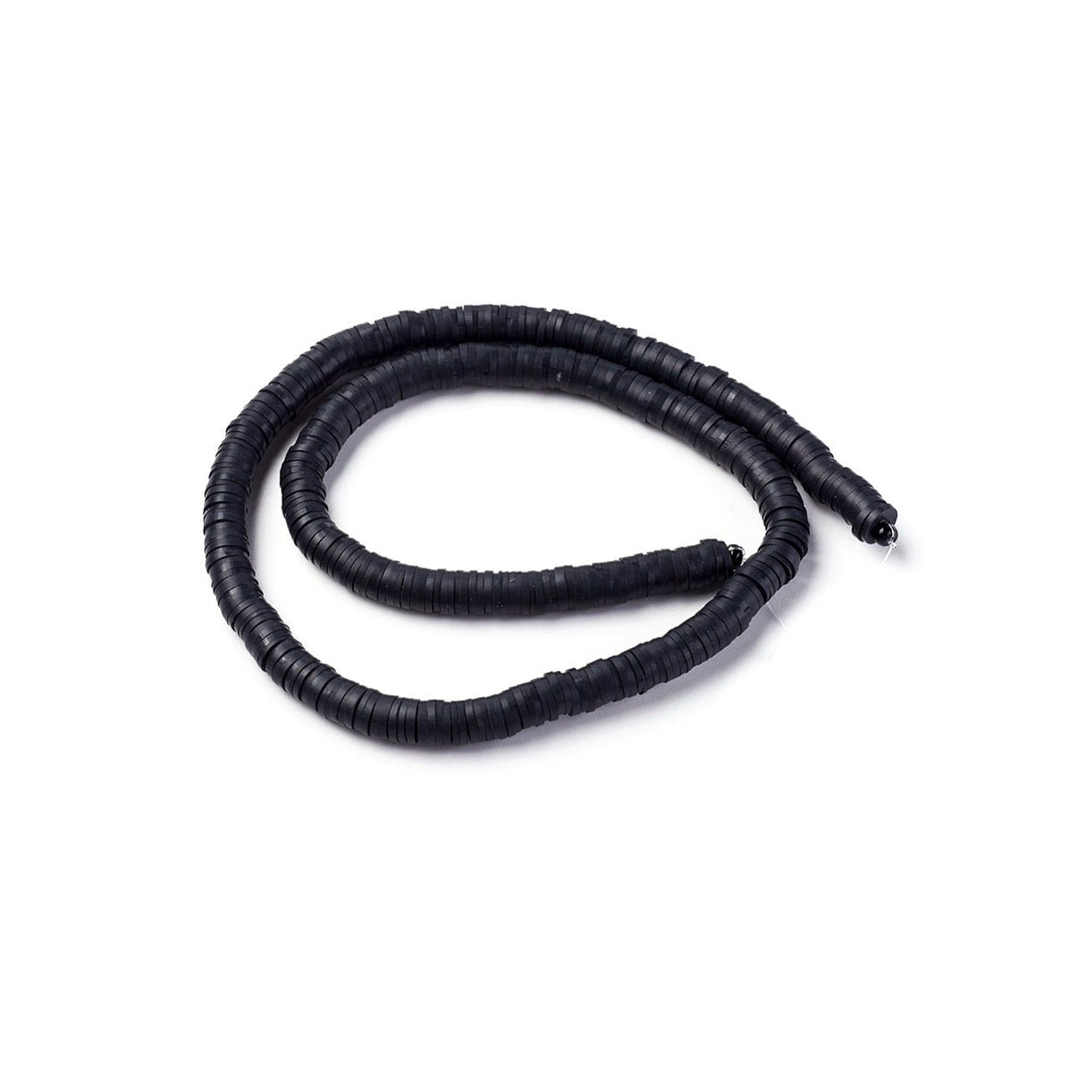 Heishi-Perlen aus Polymerpaste 6 mm – Black - PerlineBeads