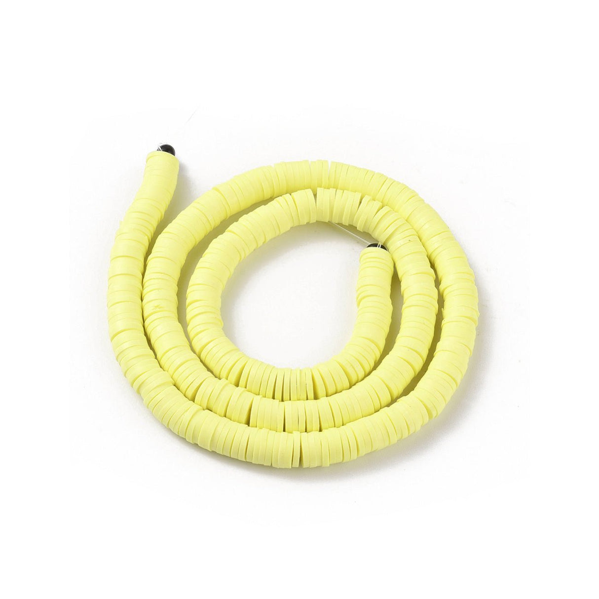 Heishi-Perlen aus Polymerpaste 6 mm – Champagne Yellow - PerlineBeads