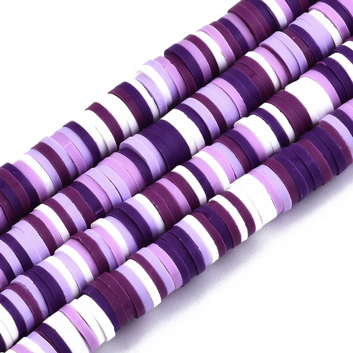 Heishi-Perlen aus Polymerpaste 6 mm – Lilac Mix - PerlineBeads