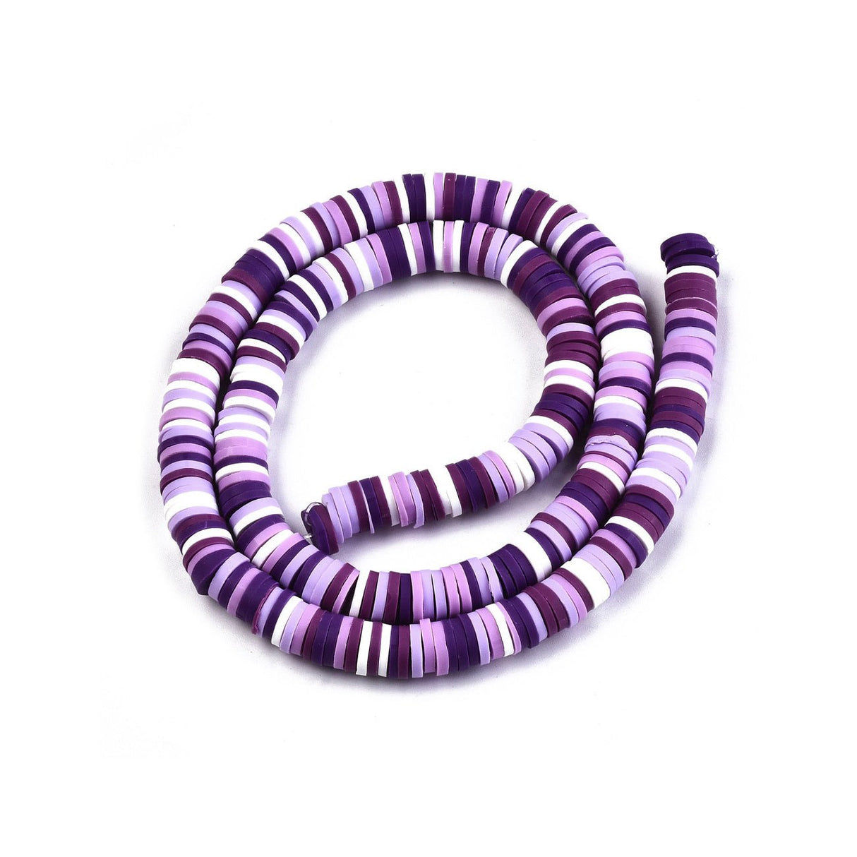 Heishi-Perlen aus Polymerpaste 6 mm – Lilac Mix - PerlineBeads
