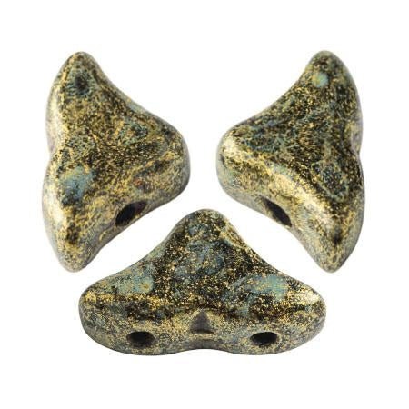 Hélios® par Puca® - Metallic Mat Old Gold Spotted - PerlineBeads