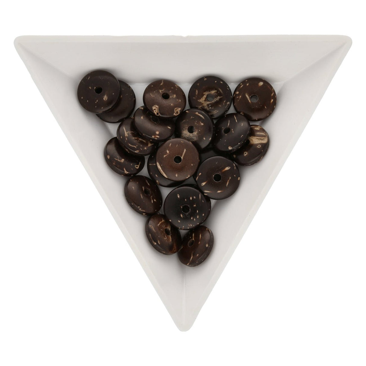 Holzperlen-Rondellen aus Kokosnussholz - 10 mm - PerlineBeads