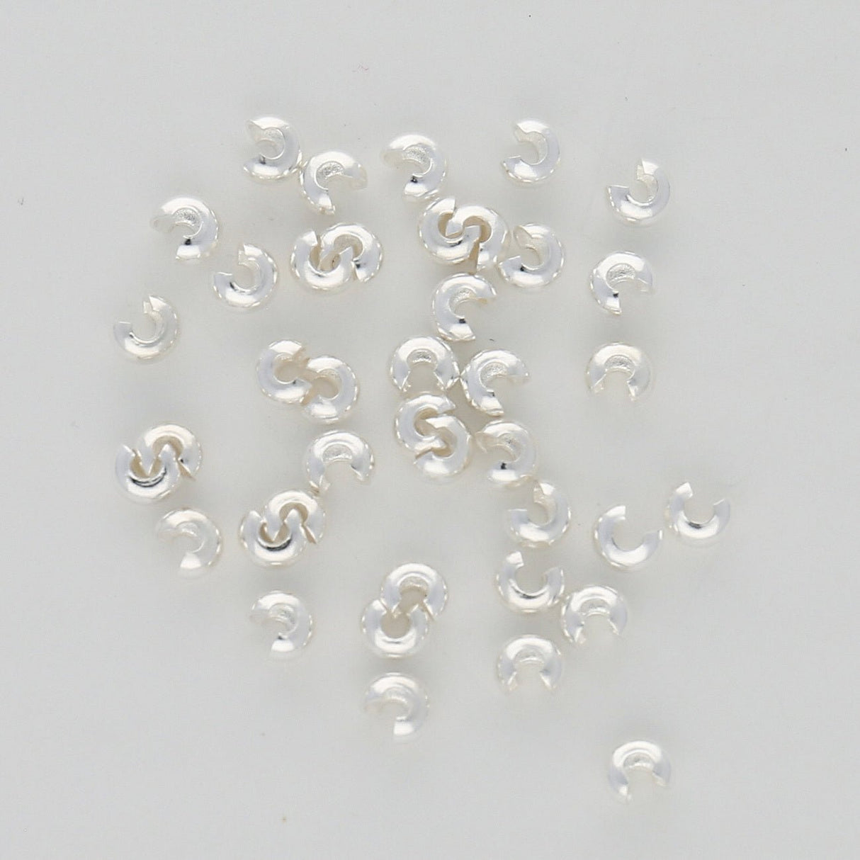 Kaschierperle für Quetschperlen 3 mm - Versilbert - PerlineBeads