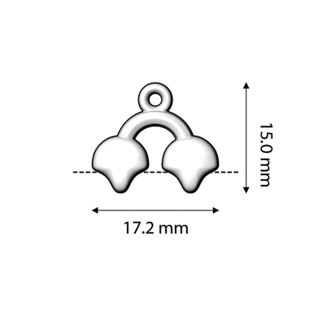 Kastro II-Ginko Bead Ending - Silver Plate - PerlineBeads