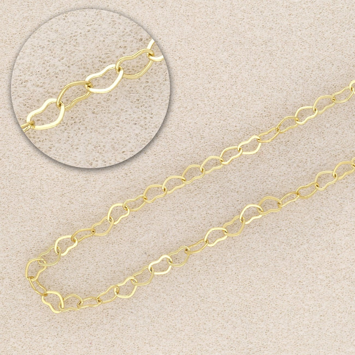 Kette mit herzförmigen Gliedern, Farbe Gold - PerlineBeads