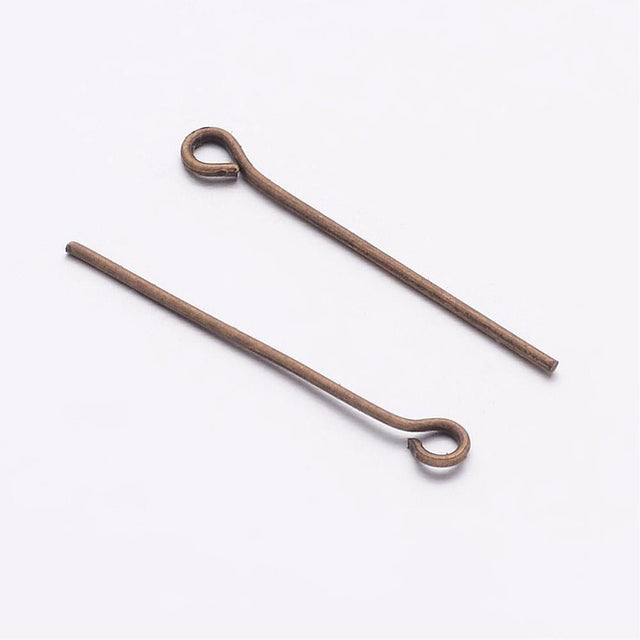 Kettelstift mit Öse 24 mm – antik Bronze - PerlineBeads