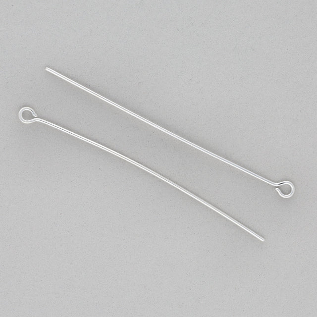 Kettelstift mit Öse 50 mm – Farbe Silber - PerlineBeads