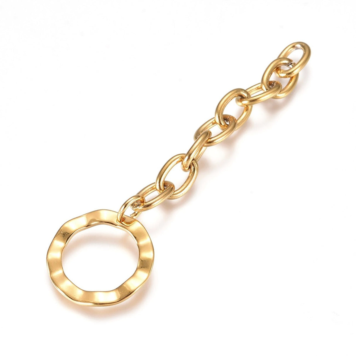 Goldige Kettenverlängerung mit dekorativen Ring - Farbe Gold - PerlinBeads