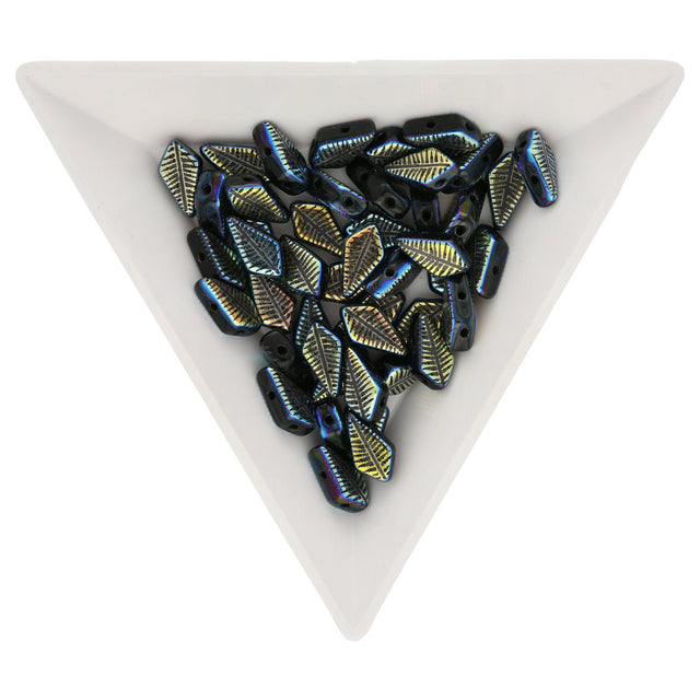 Kite Bead 9x5 mm - Jet Laser Cut - Feather - PerlineBeads