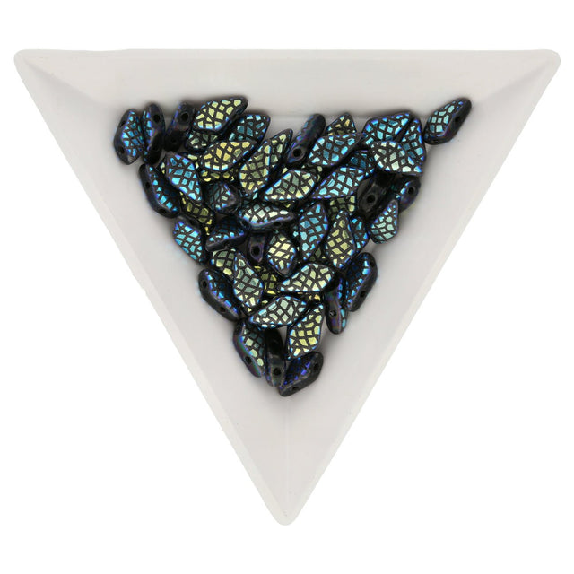 Kite Bead 9x5 mm - Jet Laser Cut - Snakeskin - PerlineBeads