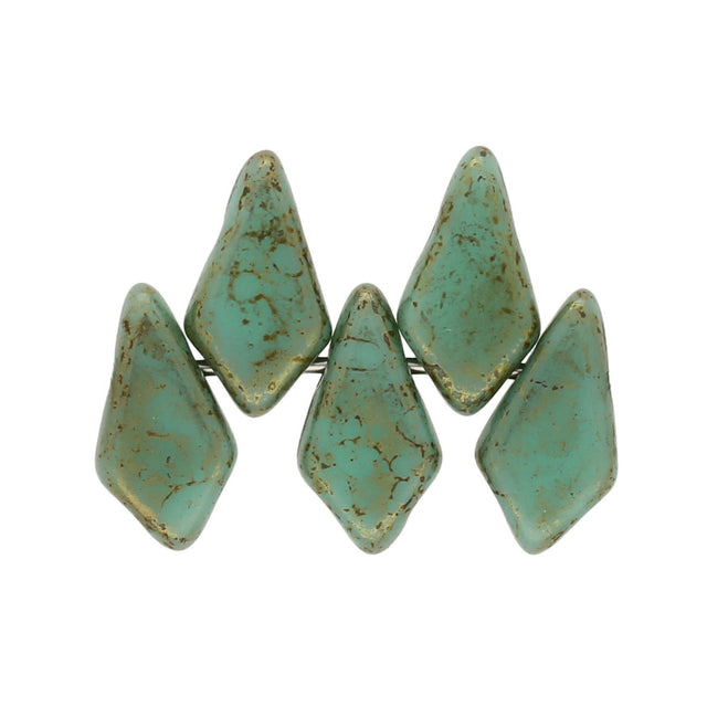 Kite Bead 9x5 mm - Turquoise Green Lumi - PerlineBeads