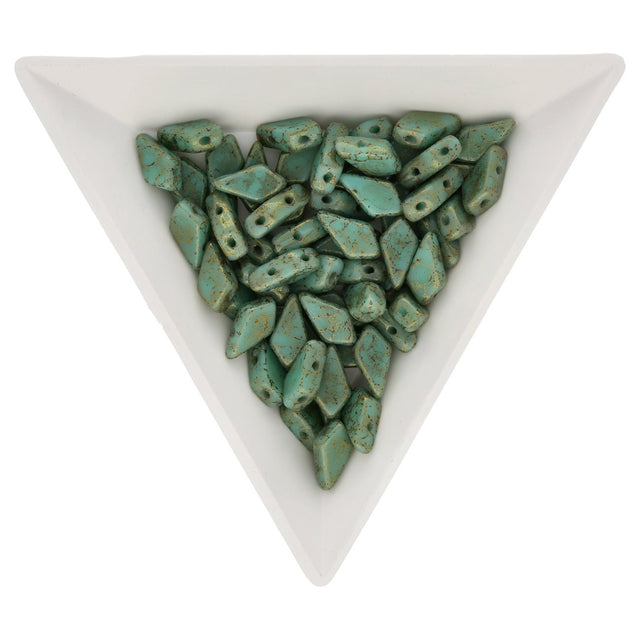 Kite Bead 9x5 mm - Turquoise Green Lumi - PerlineBeads