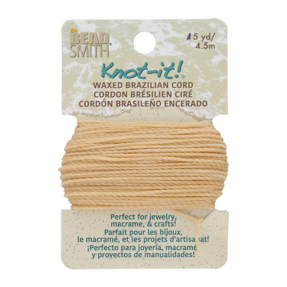 Knot-it! Gewachste brasilianische Kordel - Natural - PerlineBeads