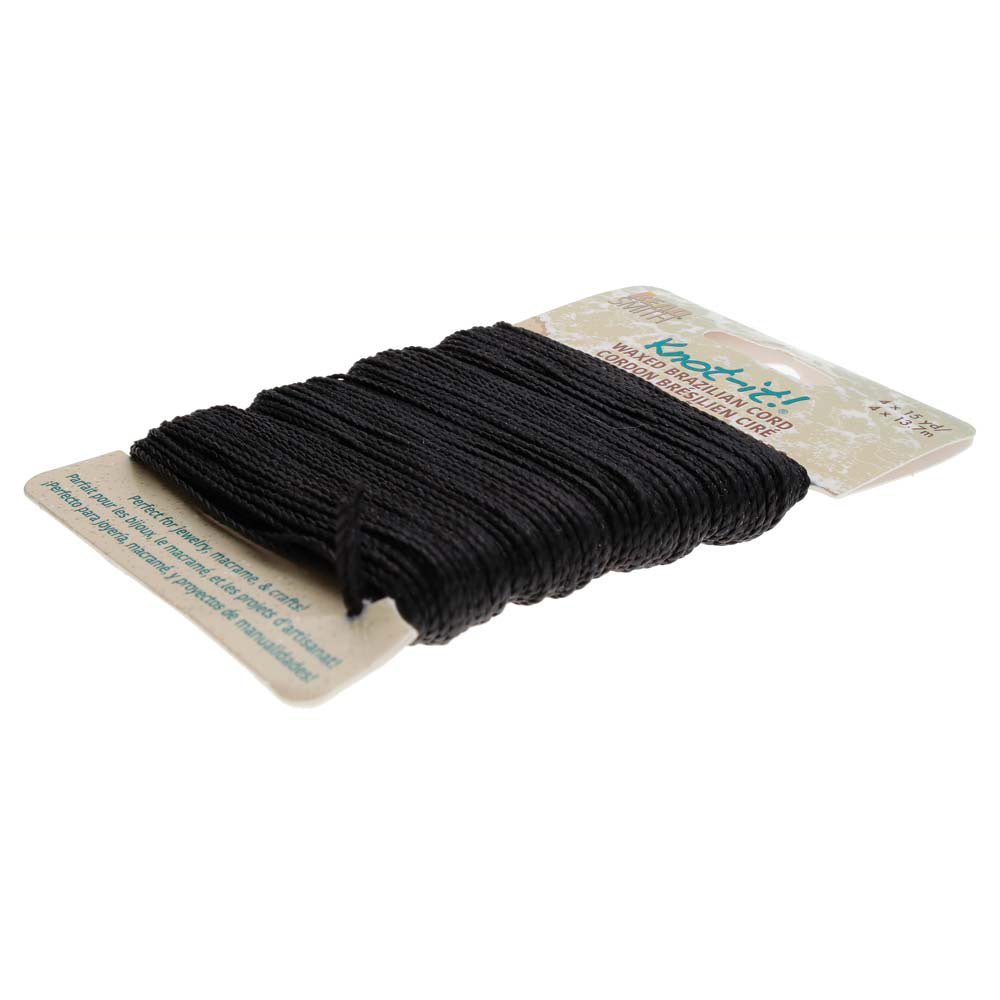 Knot-it! Gewachste brasilianische Kordel - schwarz - PerlineBeads