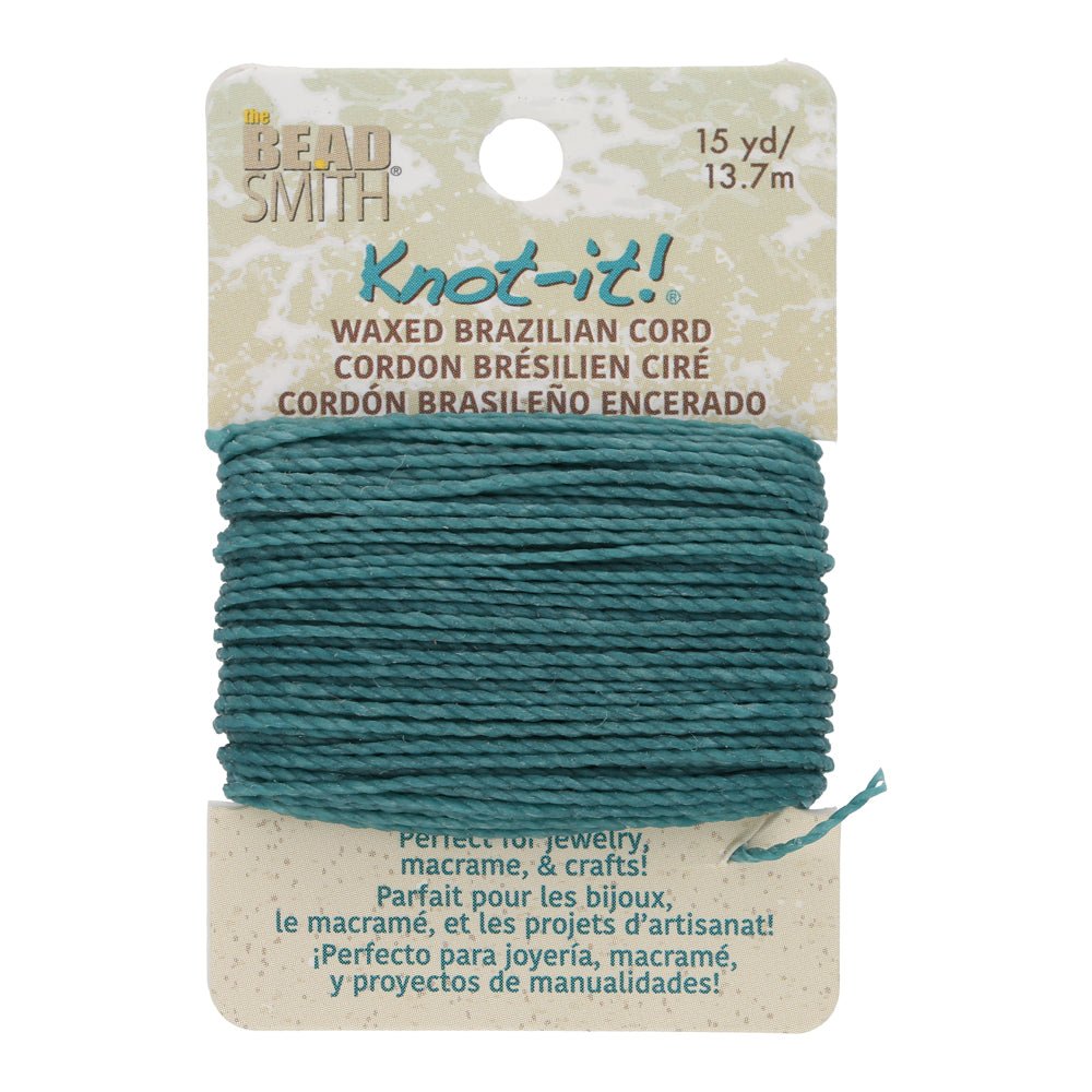 Knot-it! Gewachste brasilianische Kordel - Sea Green - PerlineBeads
