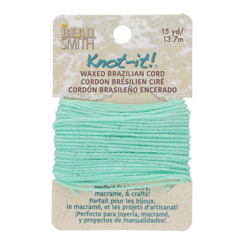Knot-it! Gewachste brasilianische Kordel - Seafoam - PerlineBeads