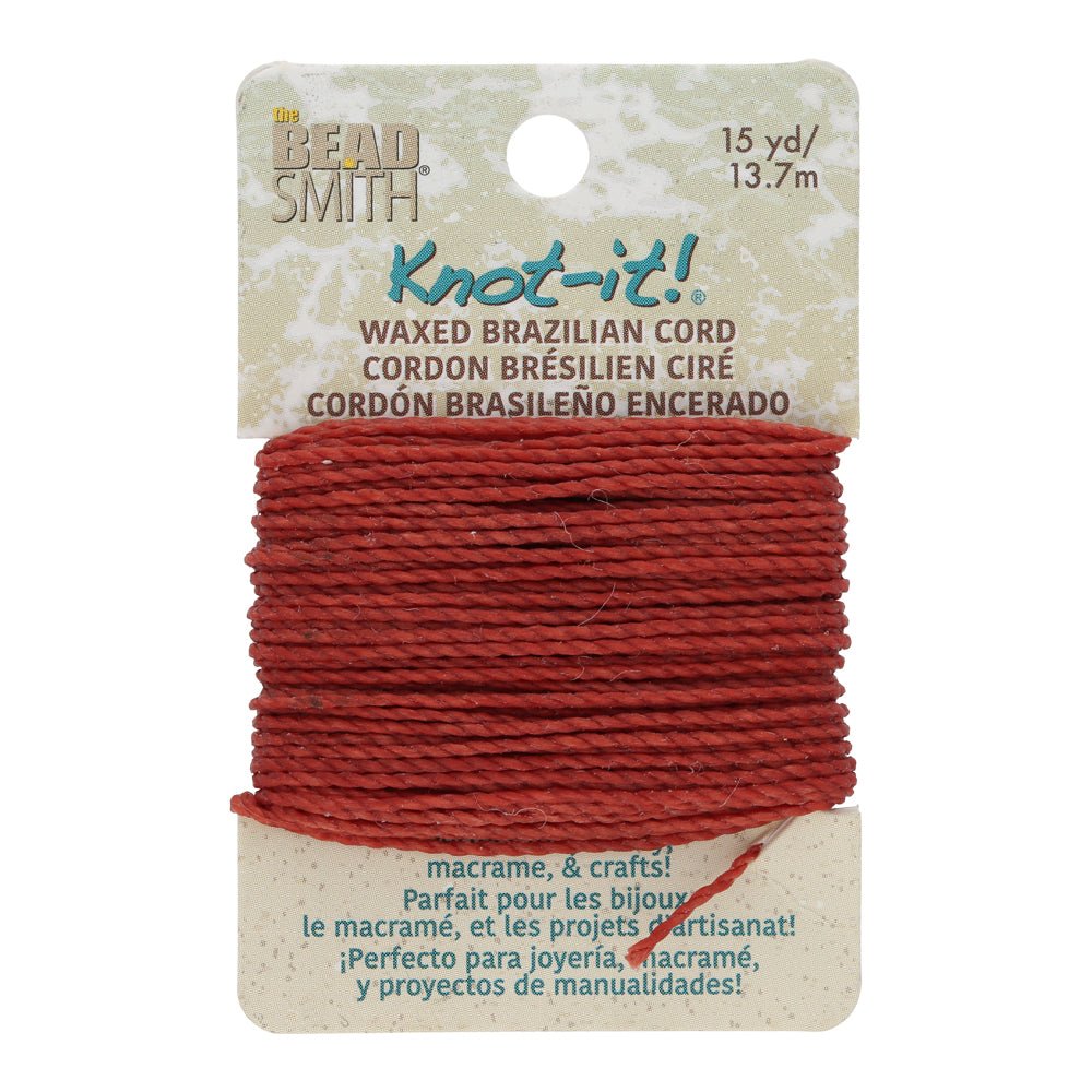 Knot-it! Gewachste brasilianische Kordel - Terracotta - PerlineBeads