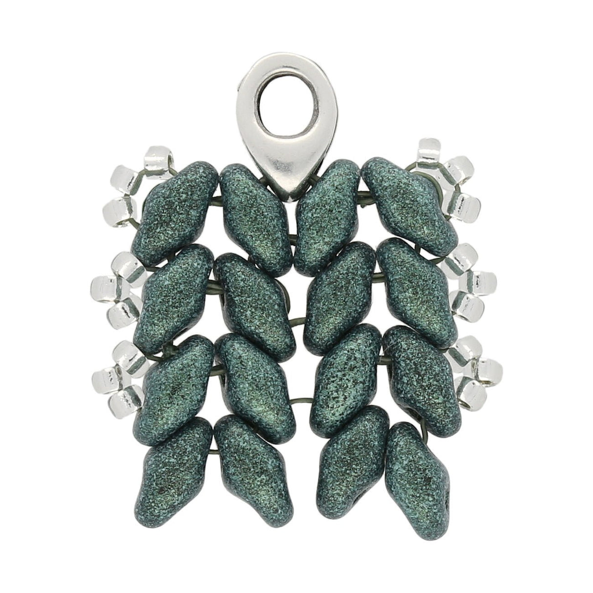 Kolympos-Superduo Bead Ending - Antique Silver Plate - PerlineBeads