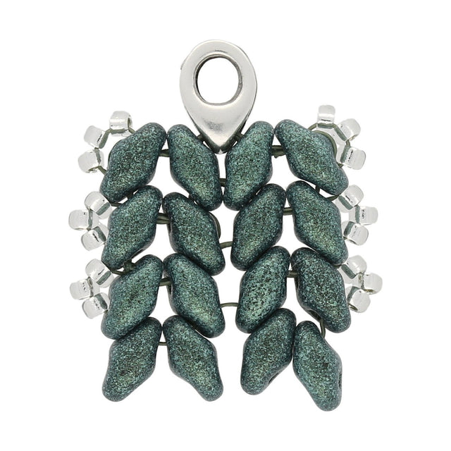 Kolympos-Superduo Bead Ending - Antique Silver Plate - PerlineBeads