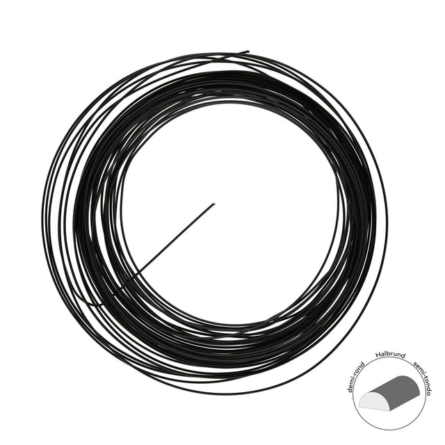 Kupferdraht Halbrund: Wire Elements™ – 18 Gauge – Black - PerlineBeads