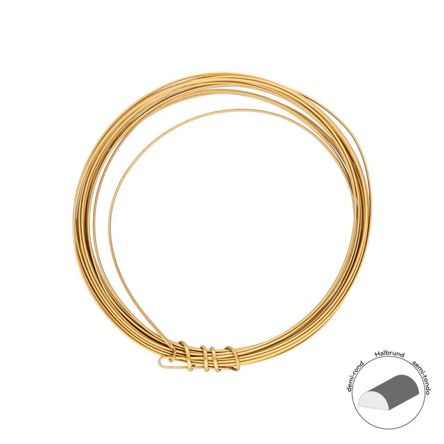 Kupferdraht Halbrund: Wire Elements™ – 18 Gauge – Fool’s Gold Tarnish Resistant - PerlineBeads