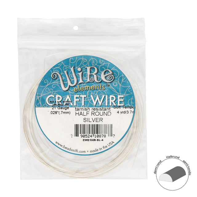 Kupferdraht Halbrund: Wire Elements™ – 21 Gauge – Silver Tarnish Resistant - PerlineBeads