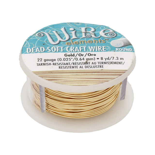 Kupferdraht: Wire Elements™ – 22 Gauge – Gold Tarnish Resistant - PerlineBeads