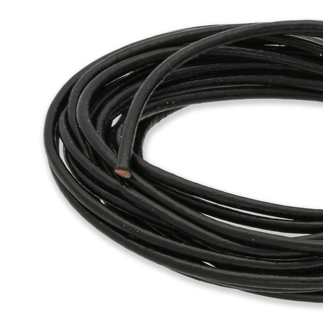 Lederkordel Ø 1 mm - Schwarz - PerlineBeads